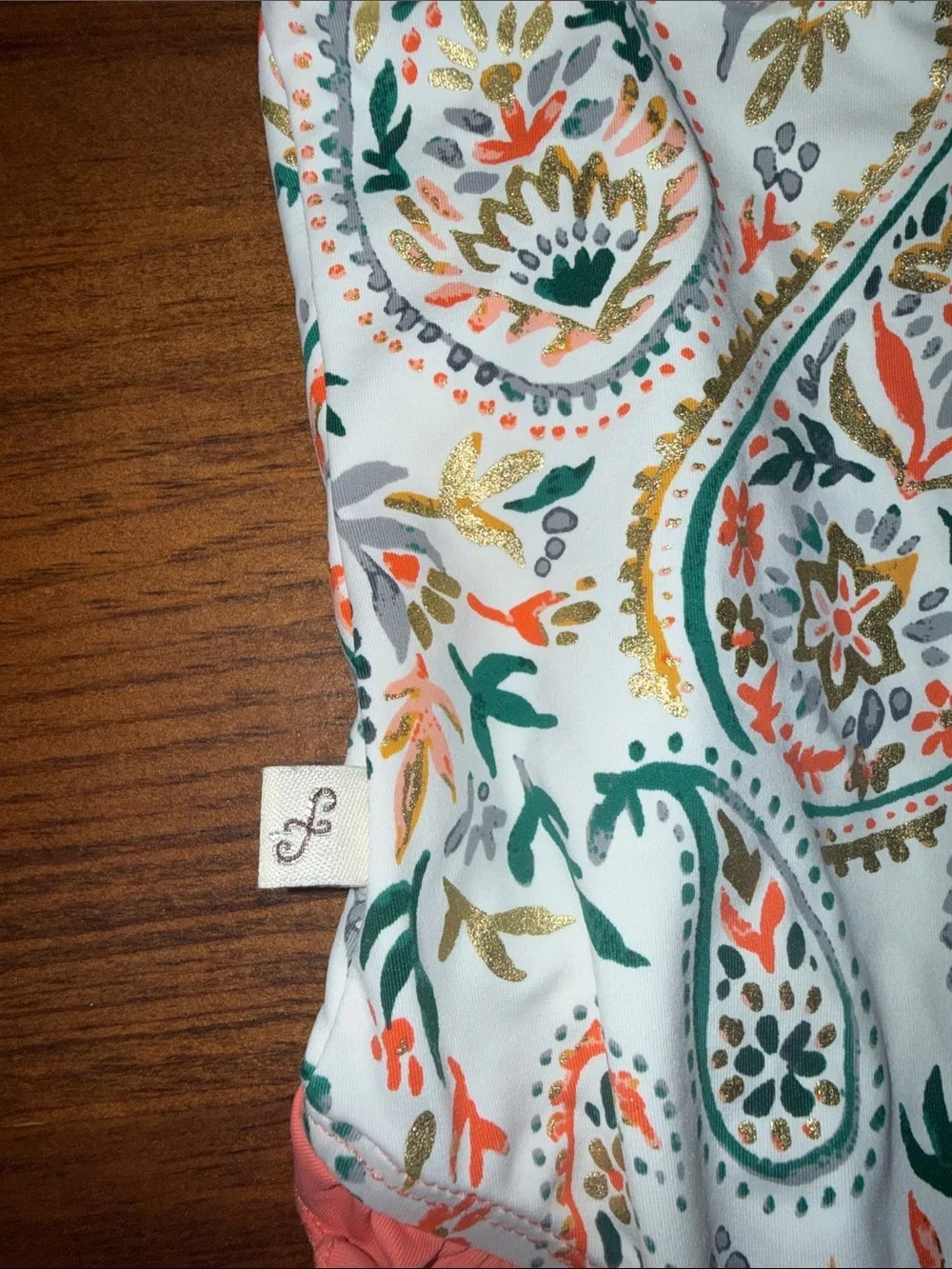 Coral Paisley Kids One-Piece Swimsuit